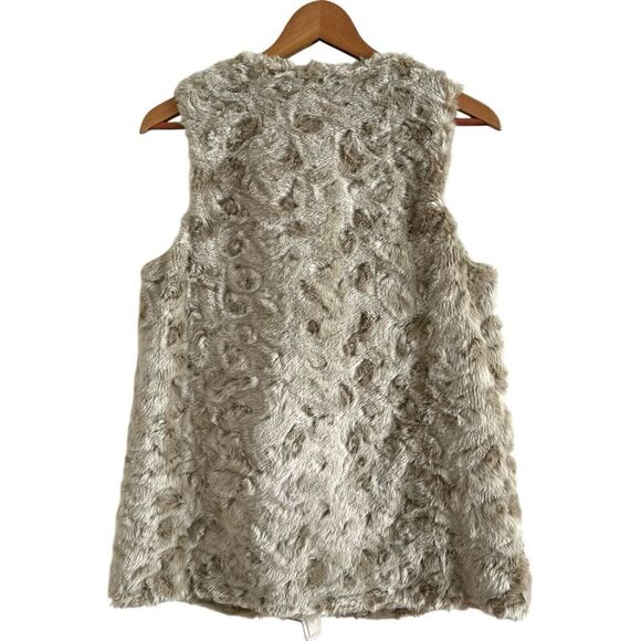 AX Armani Exchange Faux Fur Vest S Beige Mob Wife cabincore cozy soft girl - Picture 2 of 16